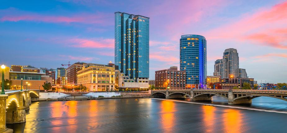 The skyline of Grand Rapids, Michigan